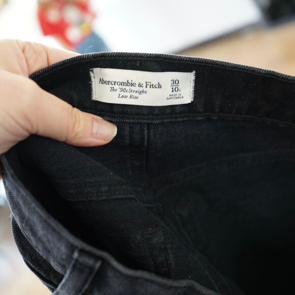 Abercrombie & Fitch Jeans Size 30/10S‎ Dark Wash The 90s Baggy Low Rise Y2K - Picture 3 of 8